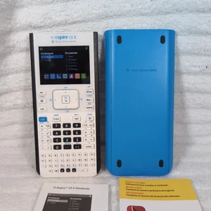 Texas Instruments TI-Nspire CX II Advanced Graphing Calculator White Blue Works! - Picture 1 of 9