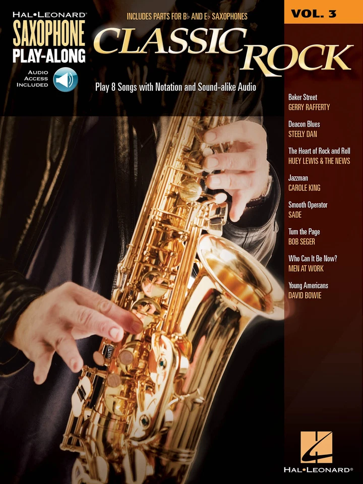 Classic Rock for Alto & Tenor Saxophone Play-Along Vol 3 Sheet Music Book Audio - Image 1 of 1