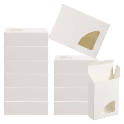 30Pack 4"x3"x1" Paper Soap Box with Window Soap Boxes Triangle White - Image 1 of 4