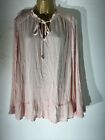 Womens Per Una M&S Size Uk 14 Pink Blush Long Sleeve Relaxed Fit Shirt Blouse