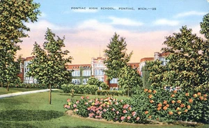 Postal Pontiac High School Edificio Pontiac Michigan - Imagen 1 de 2