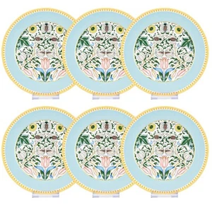 SET OF 6 Morris Garden Porcelain Dessert Plates Floral Bone China Plates 7.5" - Picture 1 of 11