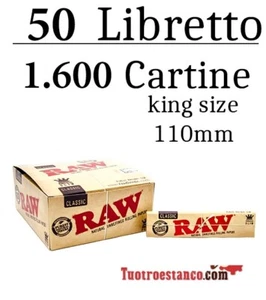 Cartine RAW King Size di 110 mm - 50 libretti - Imagen 1 de 6