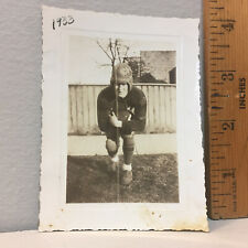 Vintage Photo 1930's Football Player Leather Helmet f