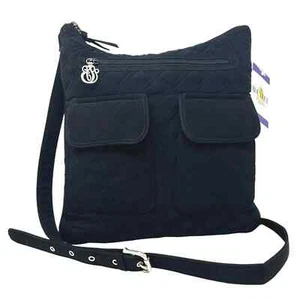 Vera Bradley Black Quilted Crossbody Bag With Adjustable Strap Retired - Picture 1 of 10