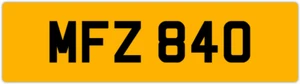 MFZ 840 M 3x3 DATELESS PRIVATE NUMBER PLATE MAT MATT MARK MICK MIK MIC MEL MAX - Picture 1 of 1