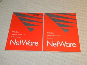 Lot of 2 Novell Netware Version 3.11 Concepts & System Messages Books - Picture 1 of 11