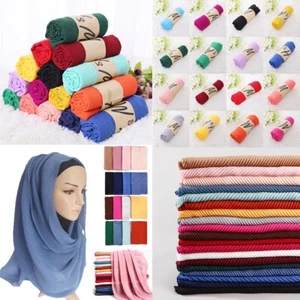 Women Cotton Linen Long Scarf HeadWrap Turban Soft Headband Hijab Scarves Shawl✔ - Picture 1 of 31