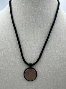 Coin Necklace Black Adjustable Cording - Picture 1 of 4