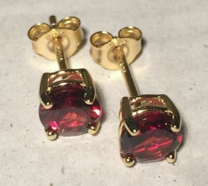 Pendientes Gemas Naturales y Zafiros 5mm y 6mm Plata de Ley Sólida Estampada S925 - Imagen 1 de 12