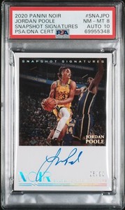 2020-21 Noir Jordan Poole Snapshot Signatures #d /99 ￼￼￼￼￼PSA Auto 10 Pop 1