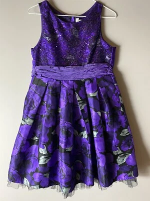 Emily West Girls 16 Dress Fancy Purple Sequins Sleeveless - Imagem 1 de 4