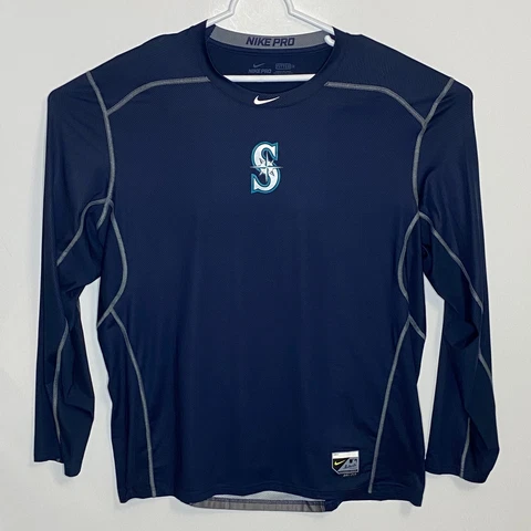Seattle Mariners MLB Nike Pro Dri-Fit Fitted 2XL Long Sleeve Men's Shirt Cover