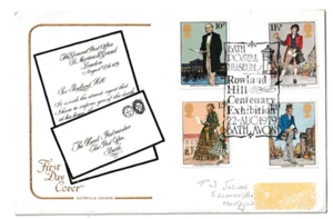 22/8/1979 UK GB FDC - Rowland Hill - The Death of Rowland Hill - Bath Special - Picture 1 of 2