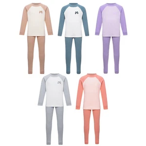 Kids Boys Girls Underwear Set Yoga Top With Pants Autumn Sleepwear Unisex Warm - Picture 1 of 48