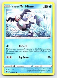Galarian Mr. Mime 035/189 Common Darkness Ablaze Pokemon Card - NM Near Mint - Imagen 1 de 5