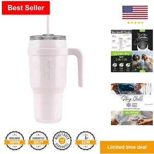 40 oz Tumbler with Handle - Vacuum Insulated Stainless Steel Water Bottle - Picture 1 of 11