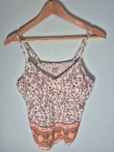 Womens Babydoll Cami Top Size X Large Floral Cottagecore Handkerchief Hippie - Picture 1 of 8