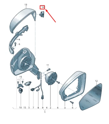 New VW TIGUAN AD1 Left Exterior Mirror Lane Change Assist LHD 5NA949145 - Image 1 of 4