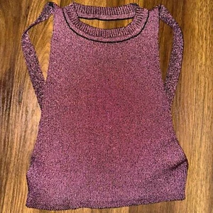 Crop top Zara viola metallizzato nuovo senza etichetta taglia XS-Small - Foto 1 di 4