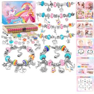 Einhorn Armbänder Bastelset – Mädchen Geschenk 5-12 Jahre - Bild 1 von 10