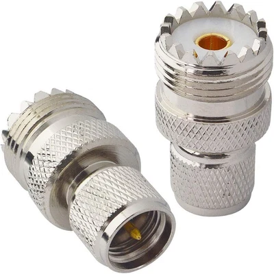 UHF Adapters Mini UHF Male to UHF Female SO239 PL259 Connector RF Coax Adapter - Image 1 of 4