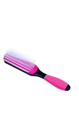 EVOLVE DETANGLING BRUSH CURLY COILY HAIR THICK WAVY WET DRY DETANGLER PINK BLACK - Image 1 of 4