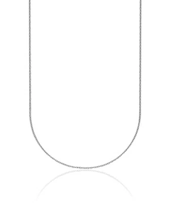 Platinum 1mm Cable Rolo Link Chain Necklace - Image 1 of 4