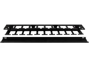 StarTech.com 1U Horizontal Finger Duct Rack Cable Management Panel with Cover - Picture 1 of 4