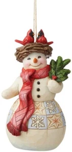 Jim Shore Heartwood Creek Holly Snowman & Cardinals In Nest Ornament New 6009469 - Picture 1 of 1