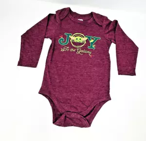 Disney Star Wars Mandalorian Yoda Grogu Joy To The Galaxy 18M Christmas Bodysuit - Picture 1 of 6