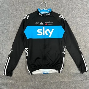 Adidas Cylcing Jersey Size Medium Team Sky Unisex Black Full Zip Unisex - Picture 1 of 13