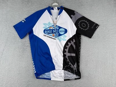 Camiseta deportiva de ciclismo Pactimo adulto grande azul blanco negra bicicleta MS 2010 Bay To Bay CA Foto 1 de 4