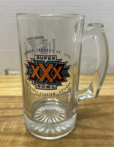 Taza de vidrio Stein de 5,5" del Super Bowl XXX 1996 Dallas Cowboys vs. Pittsburgh Steelers - Imagen 1 de 5