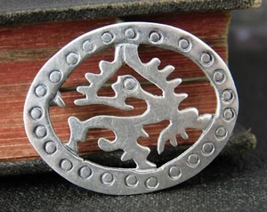 Colgante Pin Diseño Azteca Plata Esterlina 925 Vintage Firmado JS Taxco México - Imagen 1 de 7