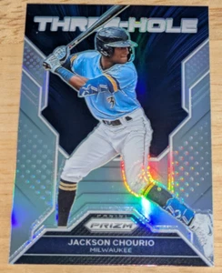 Jackson Chourio Milwaukee Brewers 2023 Panini Prizm Three-Hole Silver Prizm RC - Picture 1 of 3