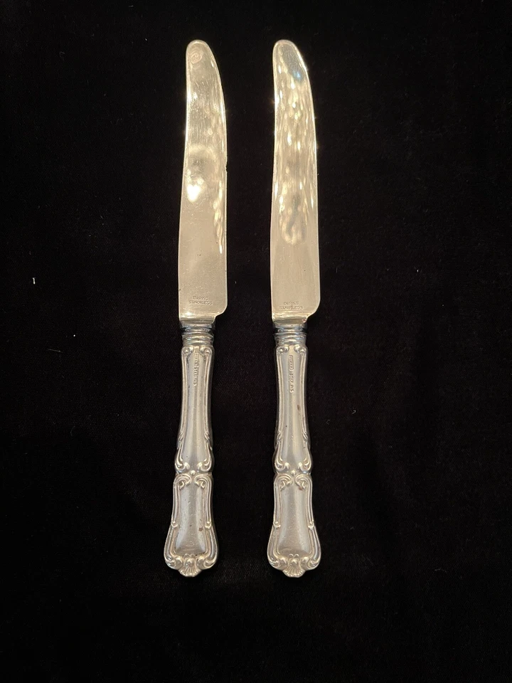 Cuchillo de cena de plata esterlina Francis I de Birks hoja francesa cubiertos 9 5/8" Foto 1 de 4