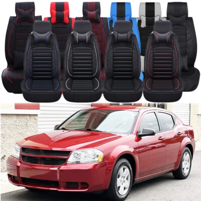PU Leather Car Seat Cover 2-5 Seat Protector Cushion For Dodge Avenger 1995-2014 - Image 1 of 4