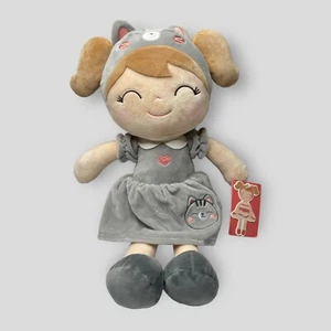 Gloveleya Girl Doll Plush Cat Dress Hat With Tag Gray Soft 15” New NWT - Picture 1 of 10
