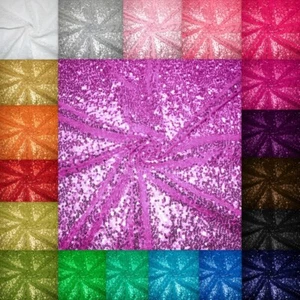 Paillettenstoff Glitzer Pailletten auf Tüll aufgenäht alle Farben Deko - Bild 1 von 23
