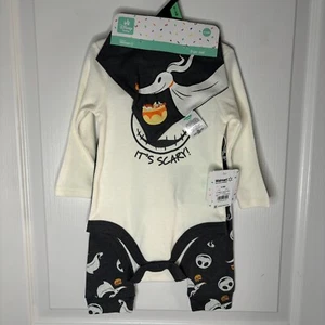 Disney Baby Halloween 3pc Long-Sleeve Bodysuit, Pants, Bib Outfit Set, Size 6-9M - Picture 1 of 3