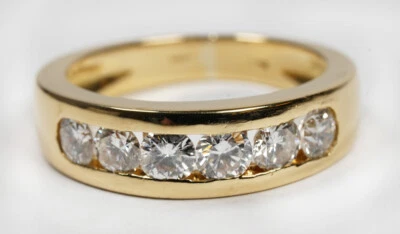 moderner 1,50ct. Memorie Ring mit 6 Brillanten 750 Gold Gr. 54 Kanalfassung Luxu - Bild 1 von 4