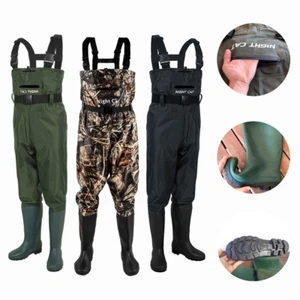 Mens Waiters with Boots Waterproof Overall Chest Waders Fishing Hunting Heat - Picture 1 of 18