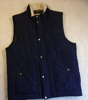 Ruffhewn Mens Size Medium Blue Full Zipped With Pockets Puffer Style Vest - Image 1 of 4