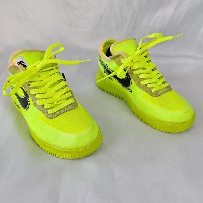 Nike x Off-White Air Force 1 Volt Damen Sneaker UK4 Neon Grün Limited Edition - Bild 1 von 4