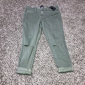 Mossimo Mid-Rise Jegging Damen Jeans NEU Grün Größe 10 Super Stretch Distressed - Bild 1 von 8