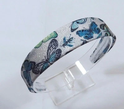 Sparkly Butterfly Dragonfly 1 1/4 inch wide smooth Women's Headband colorful C - Image 1 of 2
