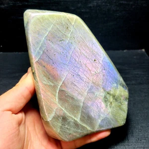 Labradorite arcobaleno flash viola naturale 1680 g pietra preziosa lucida guarigione YCF120 - Foto 1 di 12