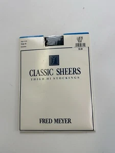 Classic Sheers Thigh Hi Stockings Average/Tall Black Fred Meyer - Picture 1 of 4