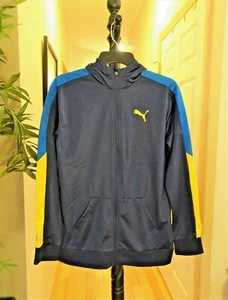 NWT PUMA Kids BIG BOYS Hooded Zip Front Track Jacket W/ Graphic Logo Sz XL 18-20 - Picture 1 of 11